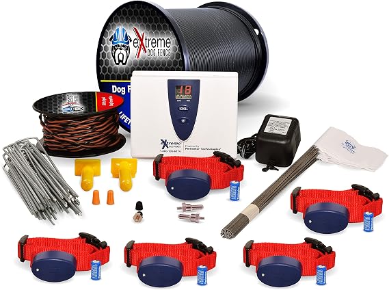 Extreme Dog Fence Ultimate Underground Electric Dog Fence - 5 Dog / 500' of 20 Gauge Boundary Wire Standard Grade D.I.Y. Pet Containment System Kit Powered by Perimeter Technologies