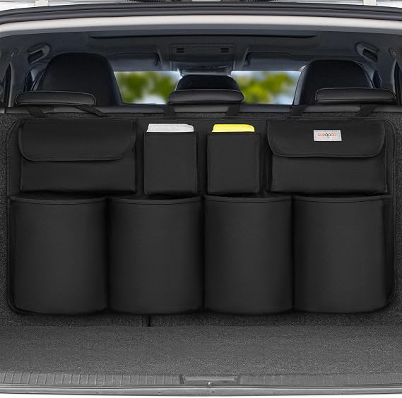 SURDOCA Car Boot Organiser Hanging, Car Interior Accessories, All Black L