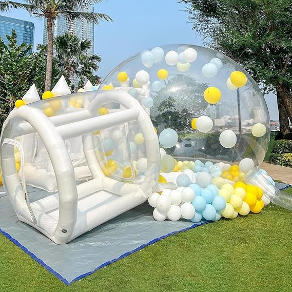 Inflatable Bubble House, 10ft Clear Tent with Blower and Pump - Luxury Outdoor Structure for Patio, Festivals, and Commercial Use, 100% PVC