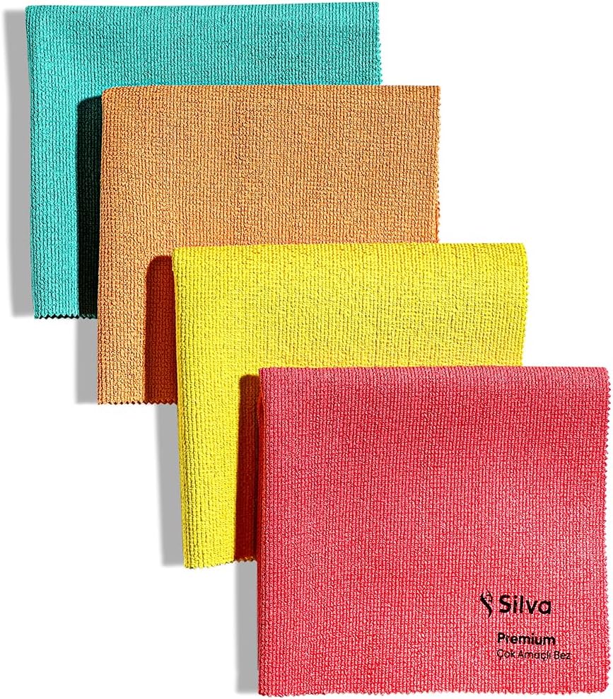 Silva Premium Çok Amaçlı Bez 4lü Set Fuşya-Turuncu-Sarı-Yeşil