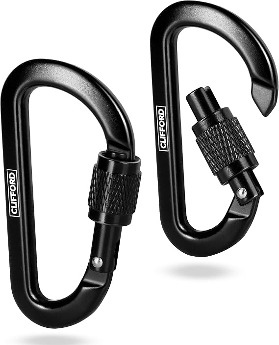 CLIFFORD Mini Carabiner I 120 kg Load Capacity I Carabiner Keyring Made of Robust Aluminium 6082 I Key Carabiner Small I Carabiner Hook for Keychain Camping etc