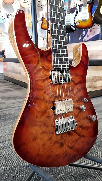 Suhr Firehouse Guitars Exclusive Modern Quilted Maple Electric Guitar, Faded Trans Wine Red Burst w/Hard Case