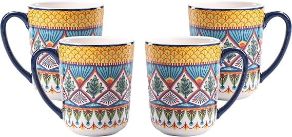 Bico Havana Ceramic Coffee Mugs Set of 4, 16 oz Aesthetic Mugs