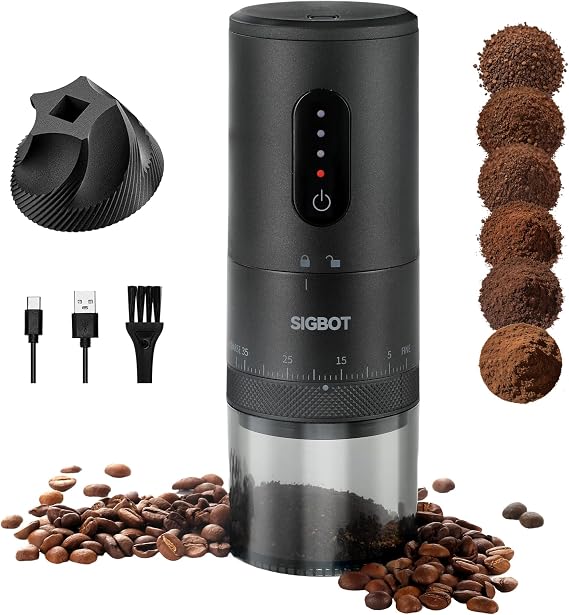 Sigbot Portable Electric Burr Coffee Grinder