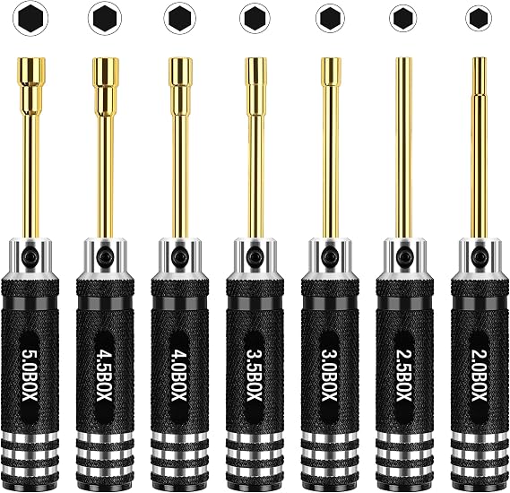 4.26 Inch Mini 7pcs Micro RC Hex Nut Screwdriver Set (2.0-5.0) mm