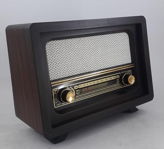 Retro Ahşap Görünümlü Bluetooth Hoparlör ve Şarj Edilebilir Nostaljik FM Radyo
