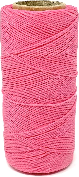 Linhasita Waxed Cord 1 mm Pink Macrame Thread Made in Brazil PE-4/100G TEX 595 COR 915 168 Meters
