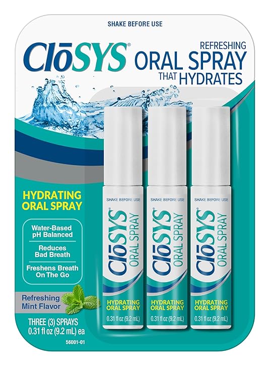 CloSYS Oral Breath Spray, Mint, Sugar Free, Fights Bad Breath .31oz, 3 Pack | pH balanced, breath freshening, mint breath spray