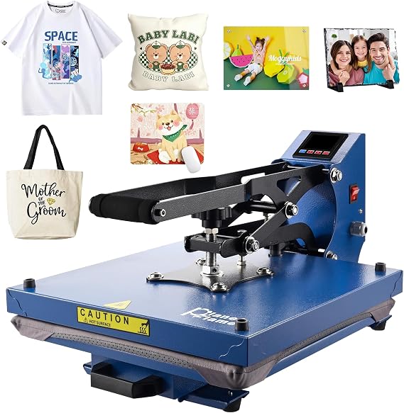 Sublimation Printer, Press Machine With Removable Handle, Heat Press for T-shirts Iron Sublimation 38×38CM DIY Transfer Press for Clothes, Pillows (Blue)