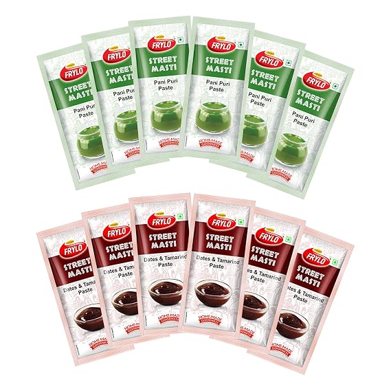 Frylo Street Masti Panipuri Paste and Dates & Tamarind Paste Pack of 6 (Each 40gm)