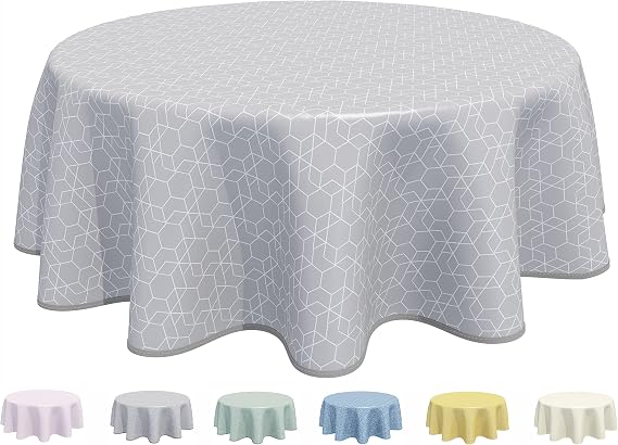 Oilcloth Tablecloth Washable Easy-Care Wipe-Clean Round 160 cm Sage Green