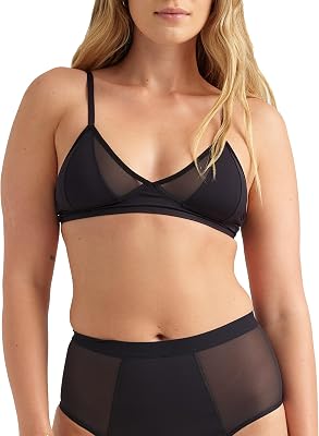 saalt Mesh Bralette - Light Support Bralette for Everyday Comfort - Adjustable Straps & Hook Closure - Silky Soft Fabric