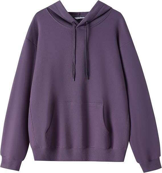 Classic Pullover Hoodie, White Cotton Blend, Long Sleeve with Drawstring