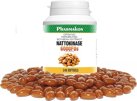 PHARMAKON Nattokinase, Bioavailable Soft Capsules, Organic Fermented Soybean Extract, 6000 FUs per Serving
