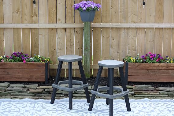 Barstools (Black/Deep Grey, 2 Pack)