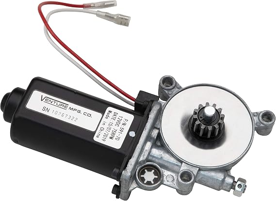 Lippert Replacement Solera Power Awning Motor with Dual Connectors, 12-Volt DC, 75-RPM, Fits Short, Flat or Pitched Awnings on 5th Wheel RVs, Travel Trailers, Motorhomes - 266149