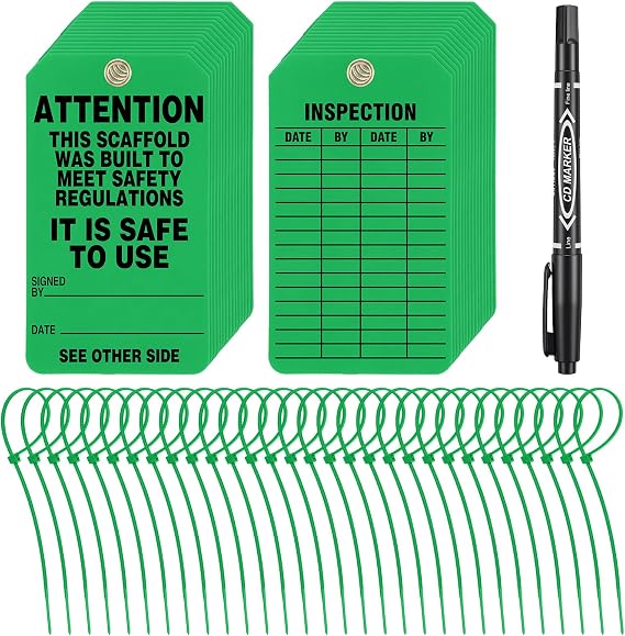 30 Pcs Scaffold Status Tag, 5.75'' x 3.25'' x 0.01''