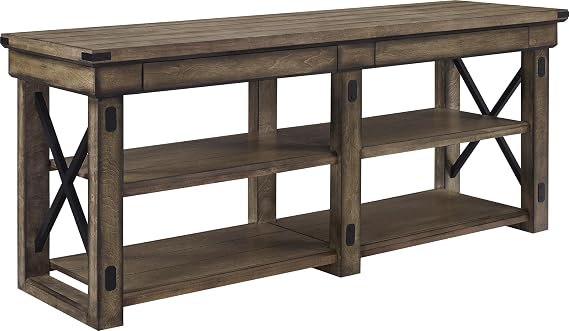 Ameriwood Home Wildwood Wood Veneer TV Stand for TVs up to 65", Rustic Grey