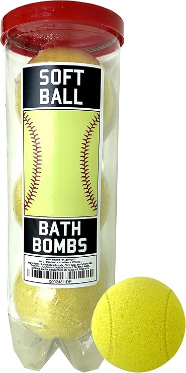 Softball Bath Bombs - 3 Pack - Softball Gifts for Girls, Accessories for Players, Women, Coaches, Teams, High School - Made in THE USA