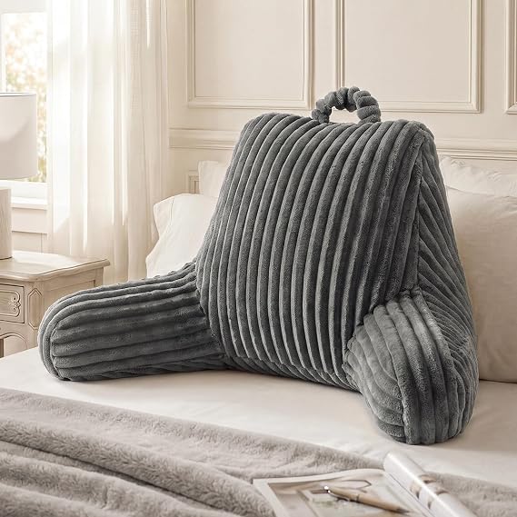 Blissful Diary Reading Pillow for Bed, Backrest Pillow, Slate Gray