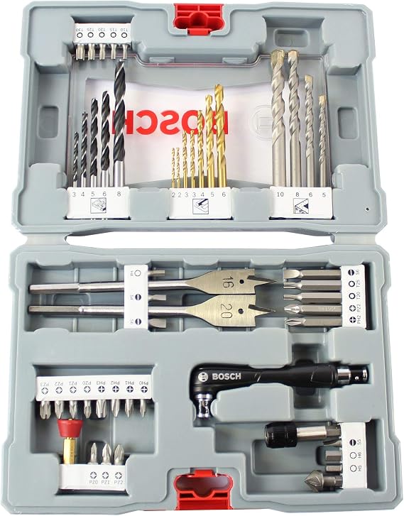 Bosch Professional Accessories 49 parça uç ve matkap ucu Premium X-Line seti (beton matkap ucu, fayans matkabı, evrensel tutucu, derinlik durdurucu, uç el tornavidası, sağlam çanta içinde, aksesuar