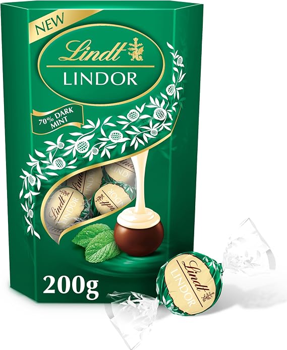 Lindt Lindor Dark Mint Chocolate Truffles Box 200g
