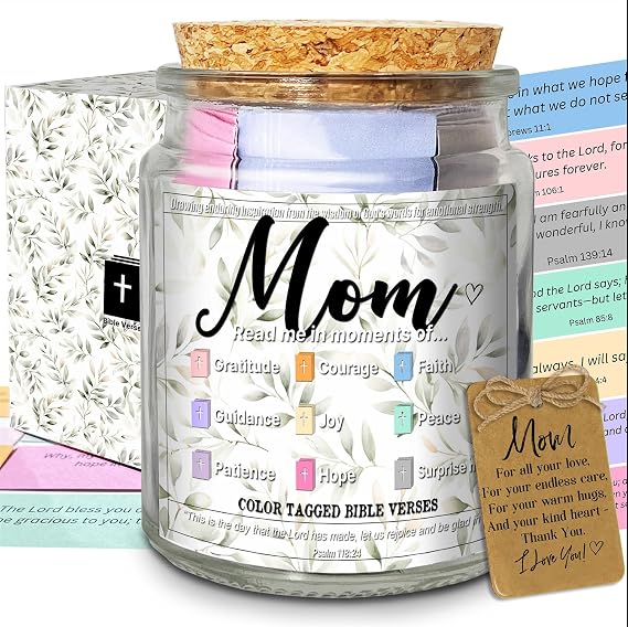 Bible Verse Jar, Christian Gifts for Women, Best Friend Birthday Present for Women, Her, Sisters, Besties, Mom Gifts Graduation Gift, Prayer Hope Jar
