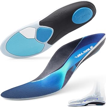 VALSOLE Dynamic Sport Insoles - Superior Performance 3D DAPT Arch Support Insoles for Men and Women - Shock Absorption Orthotic Inserts to Help Relief Foot Pain, Distribute Rressure