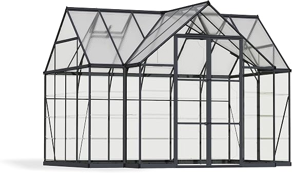 Palram - Canopia Chalet 12' x 10' Polycarbonate Aluminum Greenhouse, Gray
