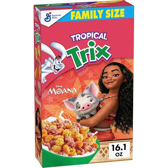Tropical Trix Breakfast Cereal, Disney Moana, Family Size, 16.1 oz