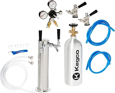Kegco Dual Tap Tower Kegerator Conversion Kit, None,Chrome