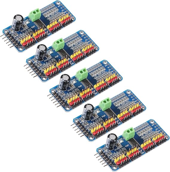 5Pcs PCA9685 16 Channel 12-bit PWM Servo Motor Driver Board I2C interface Controller PCA9685 module Raspberry Pi Shield Module Servo Shield