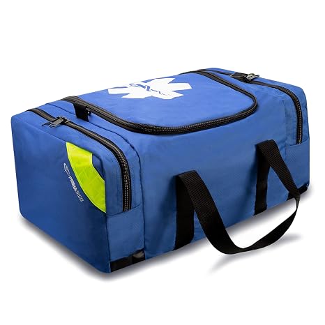 Primacare KB-4135-B First Responder Bag for Trauma, 21"x12"x9", Professional Compartment Kit Carrier for Emergency Medical Supplies, Blue