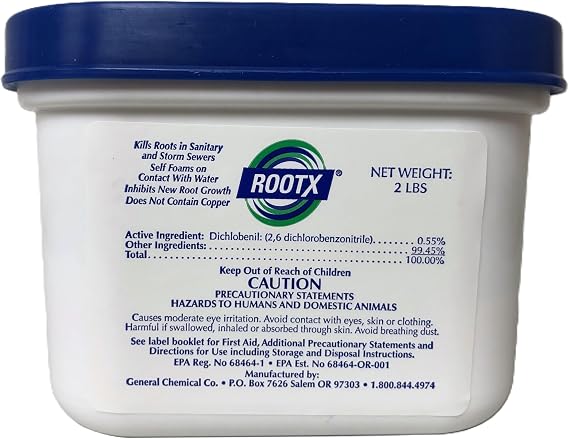 RootX - 2 LB. JAR (No Funnel/Applicator) Foaming root control for sewer lines and septic systems