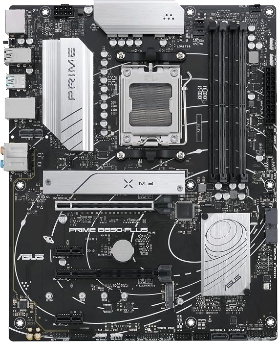 Asus Prime B650-Plus-CSM AMD B650 AM5 DDR5 6400 DP HDMI 2x M2 USB3.2 AURA RGB 2.5Gbit LAN ATX Ram Support Up to 128 GB, Asus 5X PROTECTION III, Free Remote Management Software