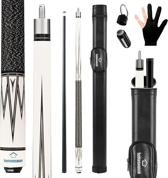 HomeSeason Pool Cue Stick 58" Billiard Cue Sticks Nylon Thread Grip Professional Low Deflection Pool Sticks