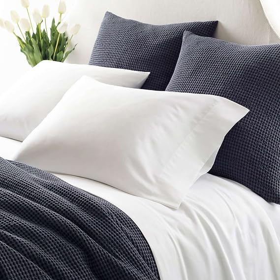Pine Cone Hill Essential Sateen White Solid Sateen Cotton Sheet Set, King