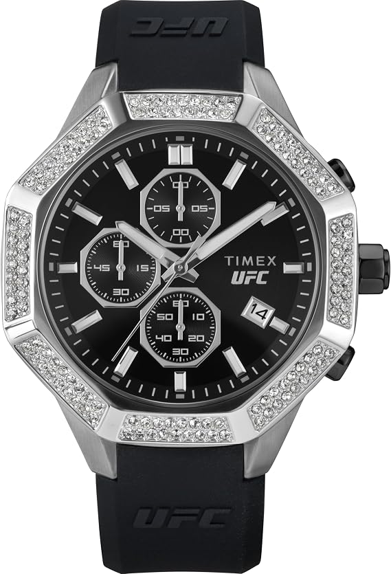 Timex Unisex UFC King 45mm Watch - Black Strap Black Dial Two-Tone Case