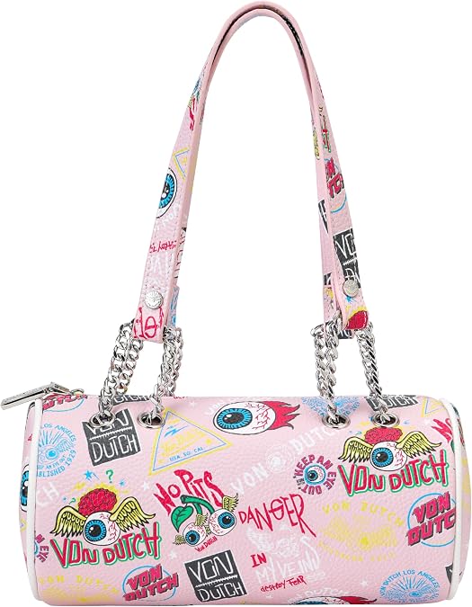 Von Dutch Barrel Bag, Vegan Leather Shoulder Bag