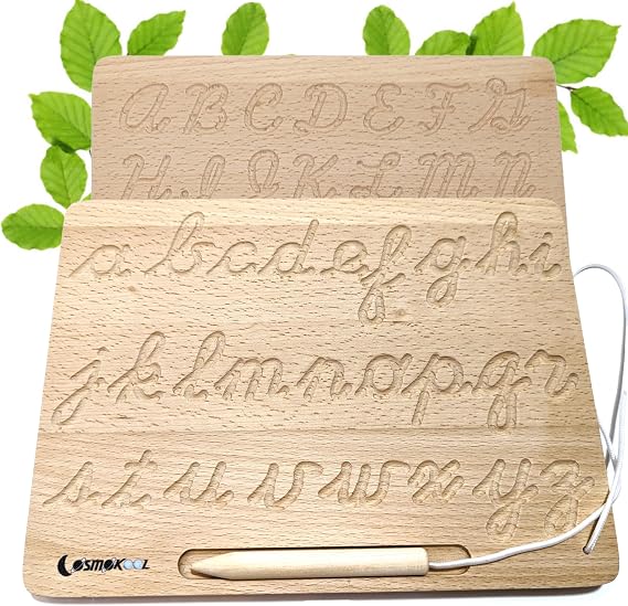 Cursive Montessori Alphabet Tracing Board | Alphabet Letters | ABC Tracing | Uppercase+Lowercase Reversible