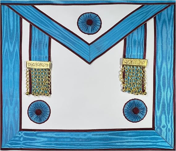 Mark Master Mason Masonic Apron - [Light Blue & White]