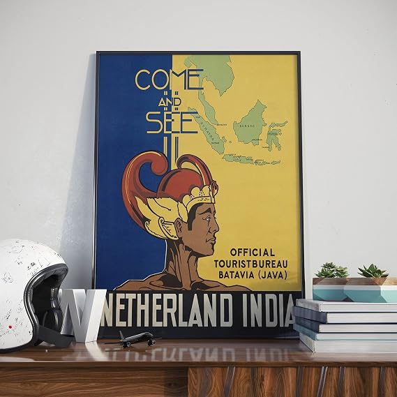 Endonezya Java Adası Vintage Sanatsal Poster 60x90cm.