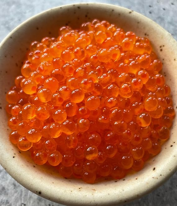 Rainbow Trout Caviar (7 oz) Premium European Farm-Raised Trout Roe Mild & Delicate Flavor Sustainably Sourced Hand-Packed