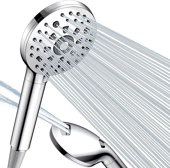 High Pressure Filter Shower Head for Hard Water UK, 5+2 Back Spray Modes