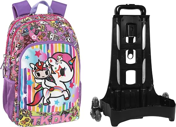 Tokidoki Organized Elementary School Backpack - With Detachable Trolley, multi-coloured, Taglia unica, Casual