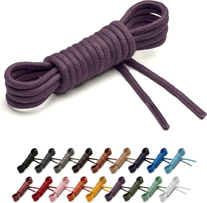 Benchmark Waxed Cotton Shoe Laces - 5/64" (2mm) Shoelaces for Dress Shoes & Boots - 27, 30, 33, 36 & 39 Inches - 18 Colors