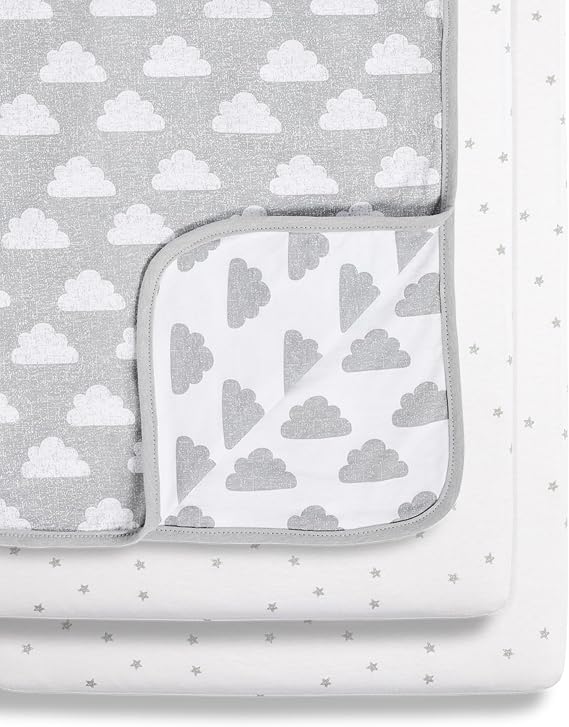 Snuz 3pc Crib Bedding Set, Cloud, Fits All SnuzPods, 2 Sheets & Blanket