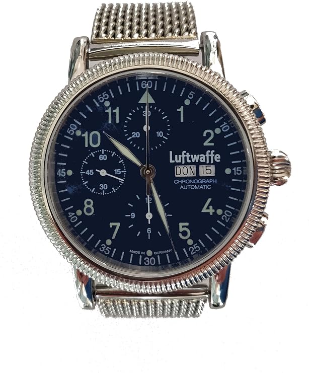 Luftwaffe Men's Automatic Chronograph Watch 4H86BM Blue, silver, Strap.