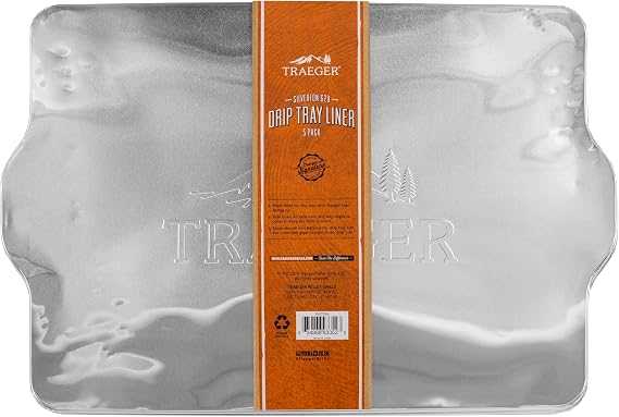 Traeger Silverton 620 Drip Tray Liner, 5Pack Disposable Aluminum Liners, Custom Fit for Traeger Silverton 620 Pellet Grills, Easy Cleanup, Grease & Drip Protection