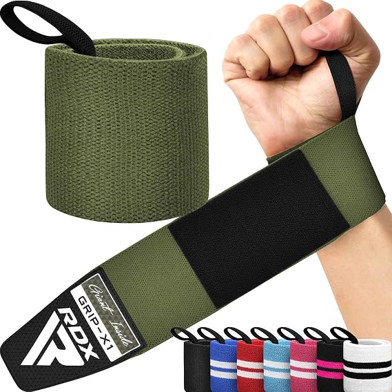 RDX Wrist Wraps for Weightlifting (Pair), IPL USPA Approved, Elasticated 18 Cotton Straps Support with Thumb Loop, Gym Wrap for Weight Lifting Powerlifting Competition Strength Training Bodybuilding